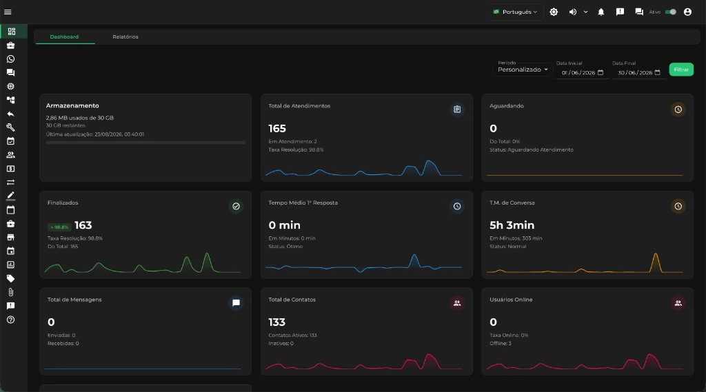 Interface do StreamHub Chat